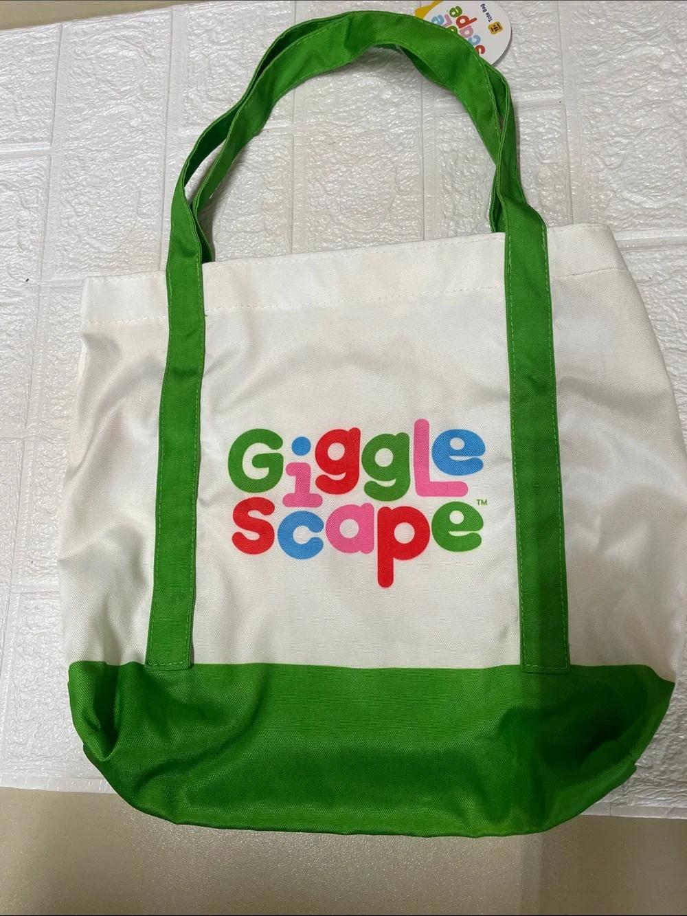 Target Gigglescape Summer Market Tote Plush Play Food Bag Green White NWT 8in